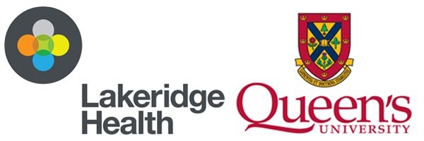 Queens University and Lakeridge Health corporate logos