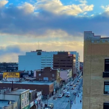 Downtown Oshawa facing west