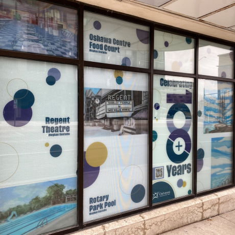 window art at Mary St. Parkade