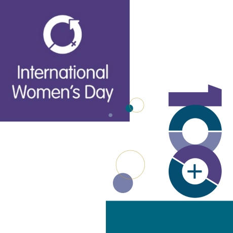 international womens day logo and centennial branding