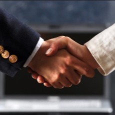 Two people shaking hands