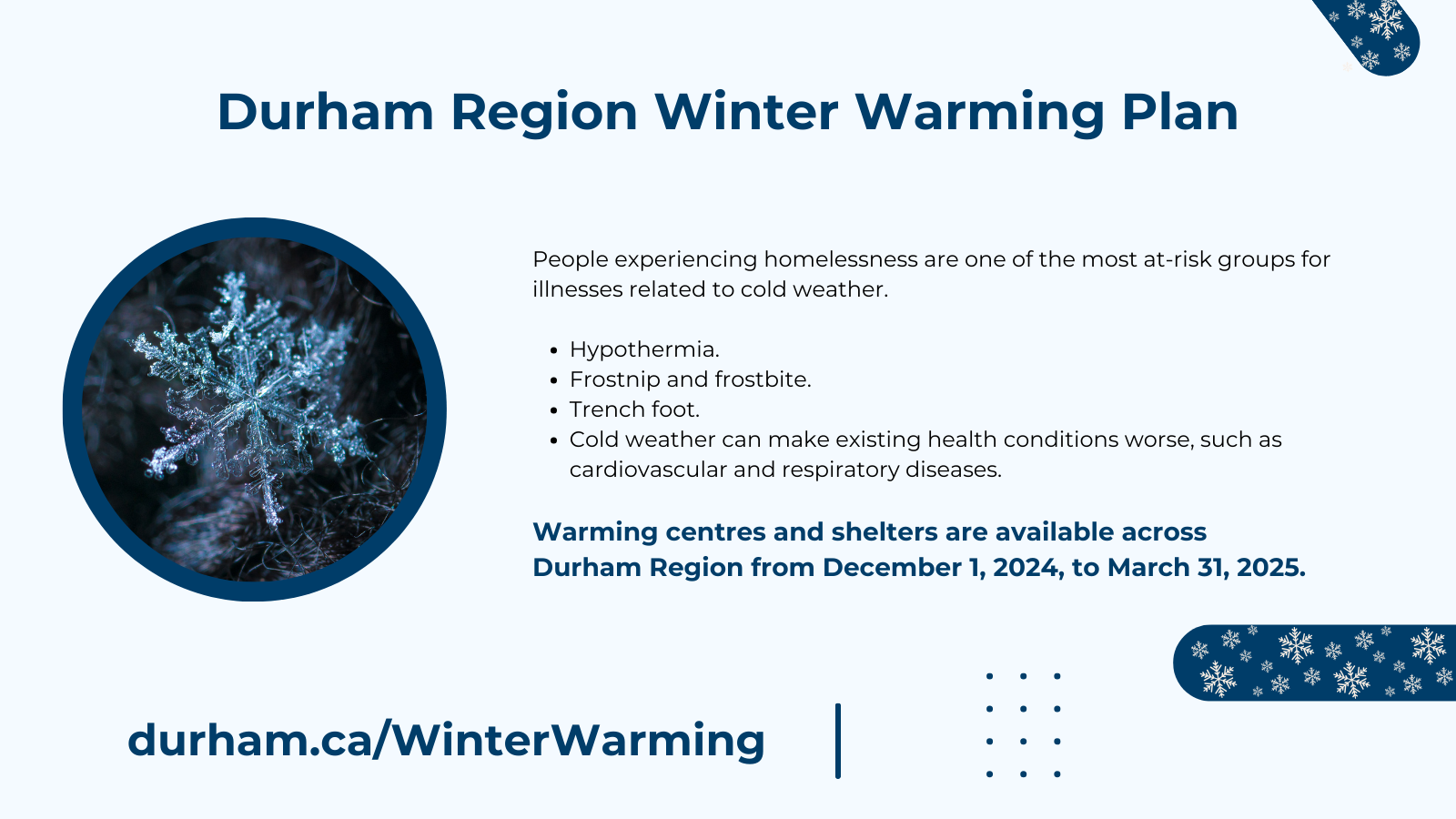 Durham Region Winter Warming information 