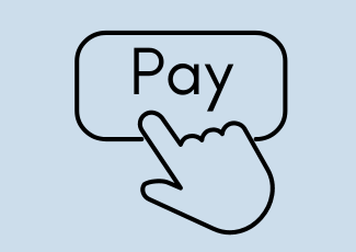 Payment button with hand