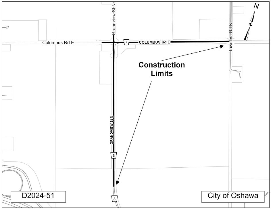 Columbus Road East Map