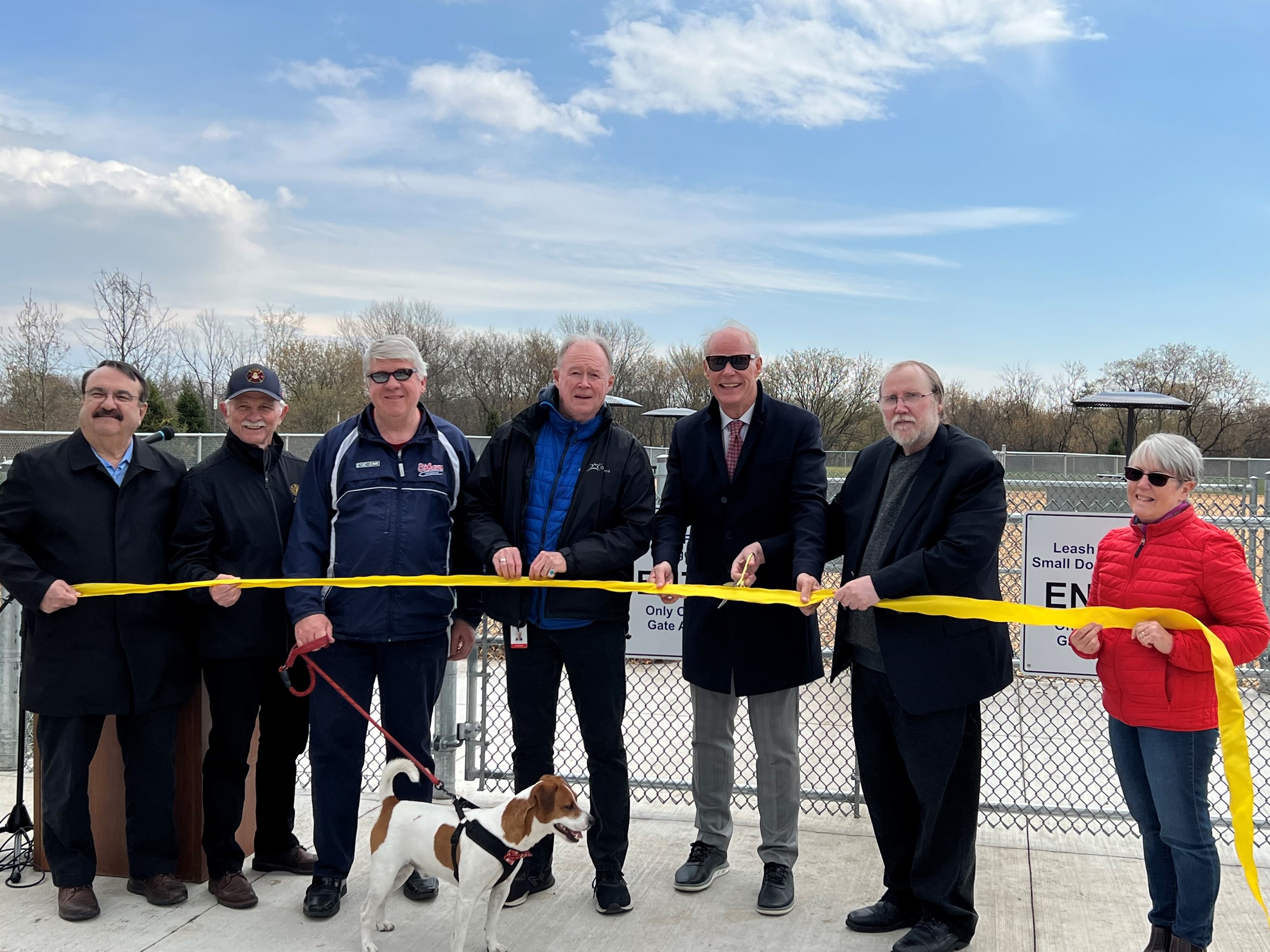 Members of Oshawa City Council and local dog owners officially opened the new Off-Leash Area at Cordova Valley Park at a ribbon-cutting ceremony. 