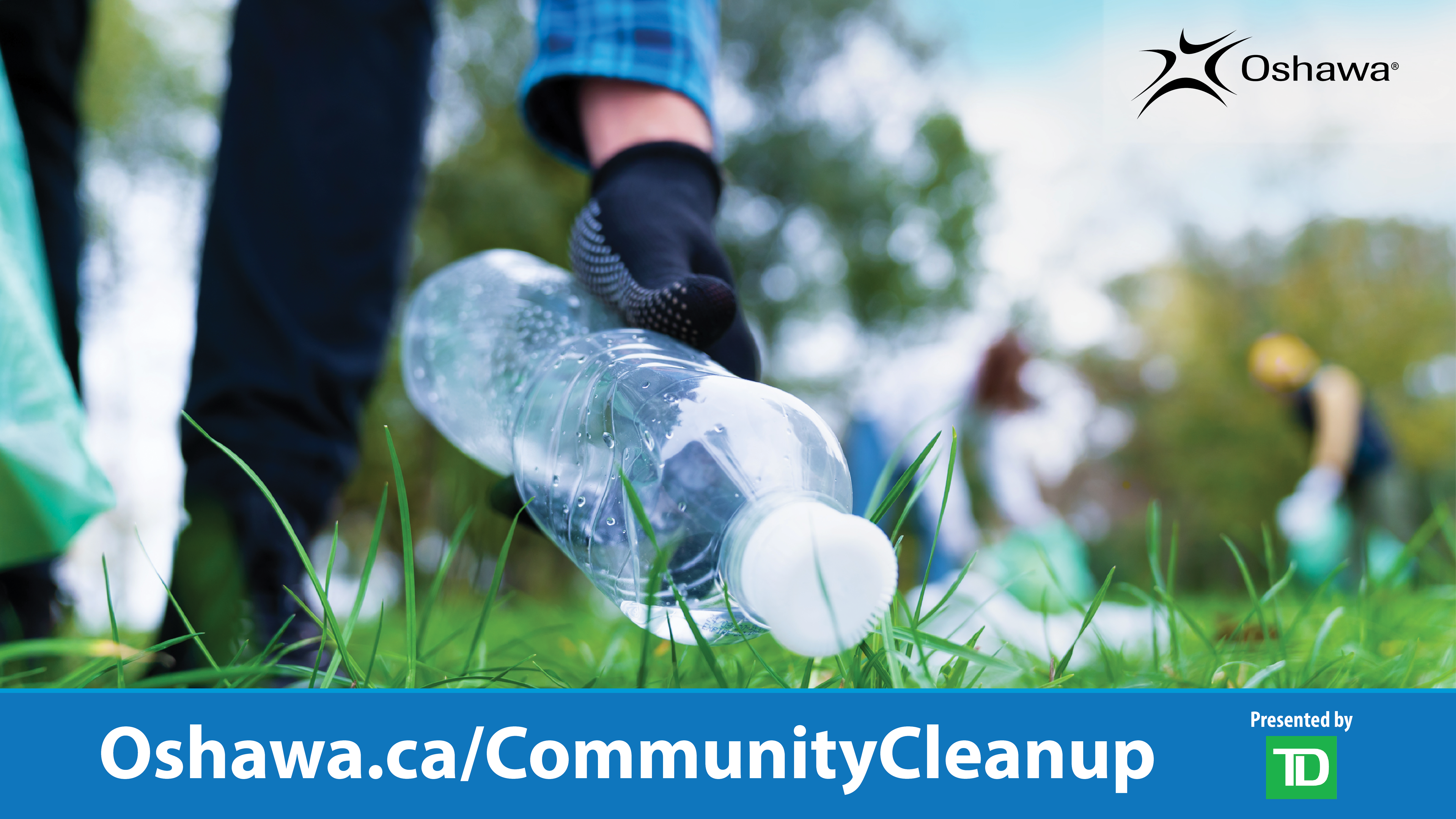 Community cleanup - hand picking up waterbottle