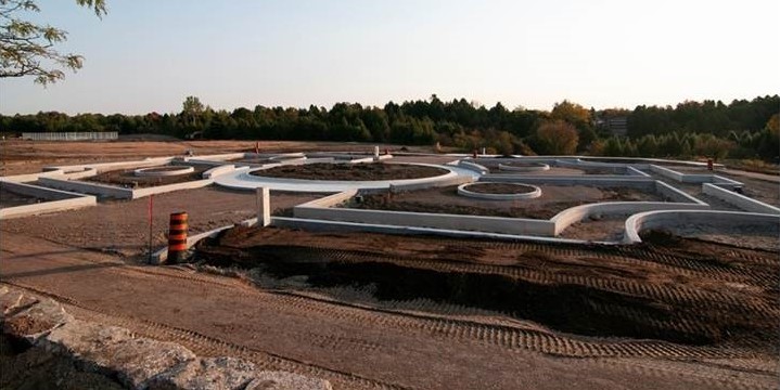 View of ongoing work at Formal Garden Area at Rose Valley Community Park