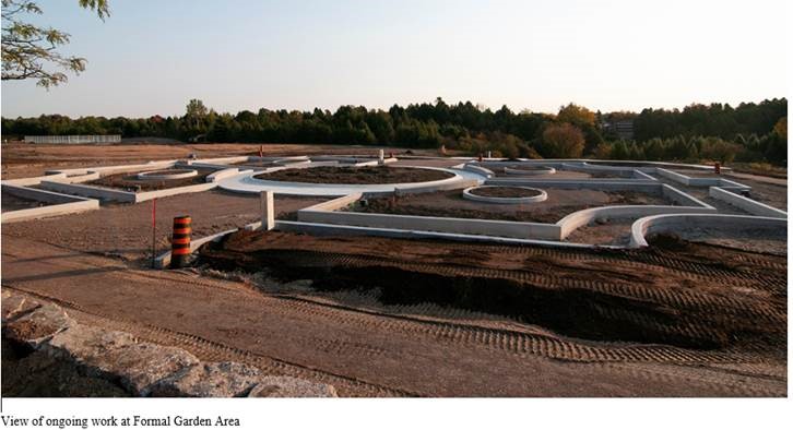 View of ongoing work at Formal Garden Area