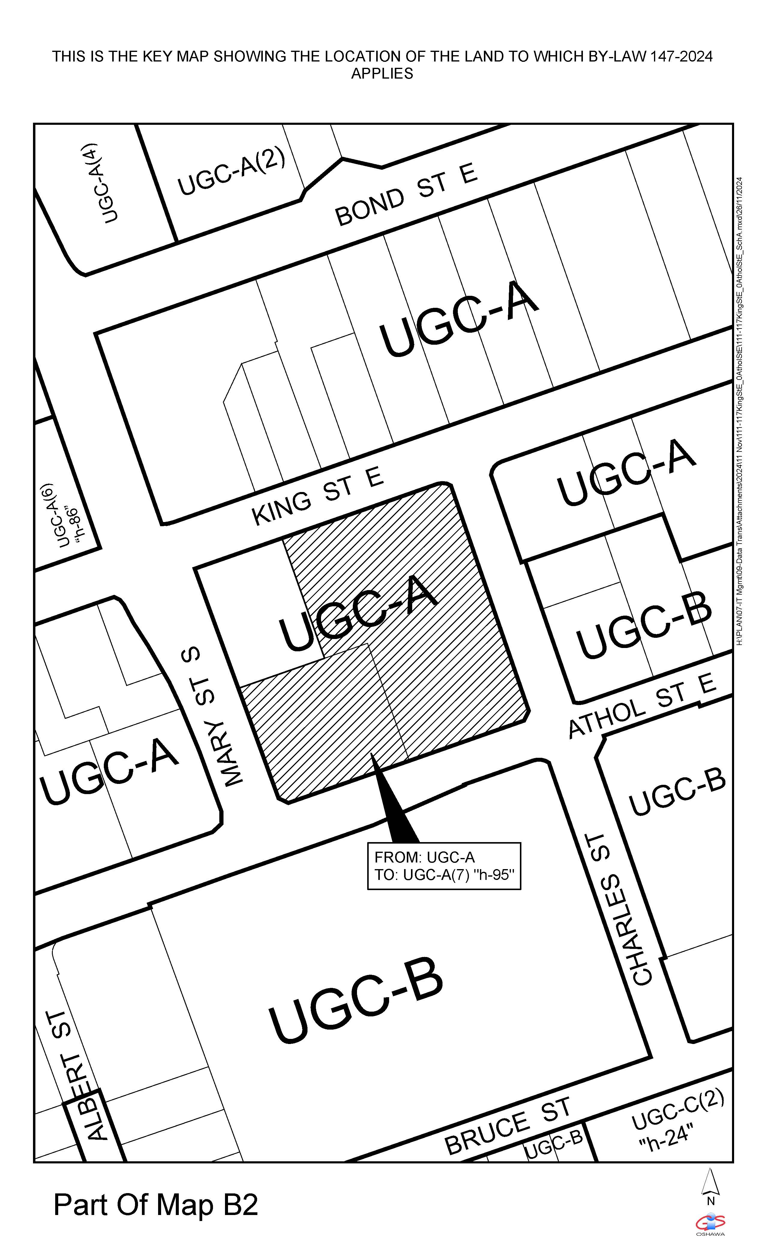 THIS IS THE KEY MAP SHOWING THE LOCATION OF THE LAND TO WHICH BY-LAW 147-2024 APPLIES