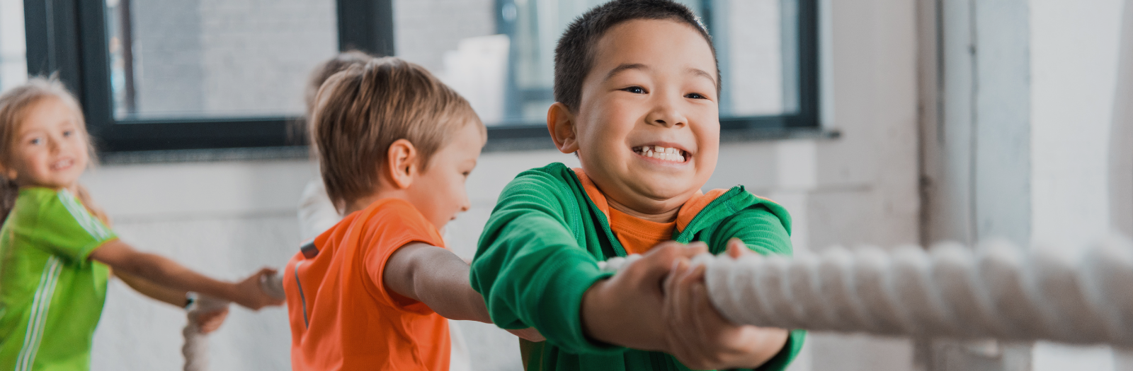 Children playing tug of war