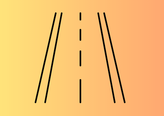 Road icon on orange background
