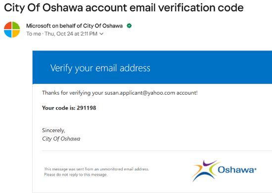 Email verification code details