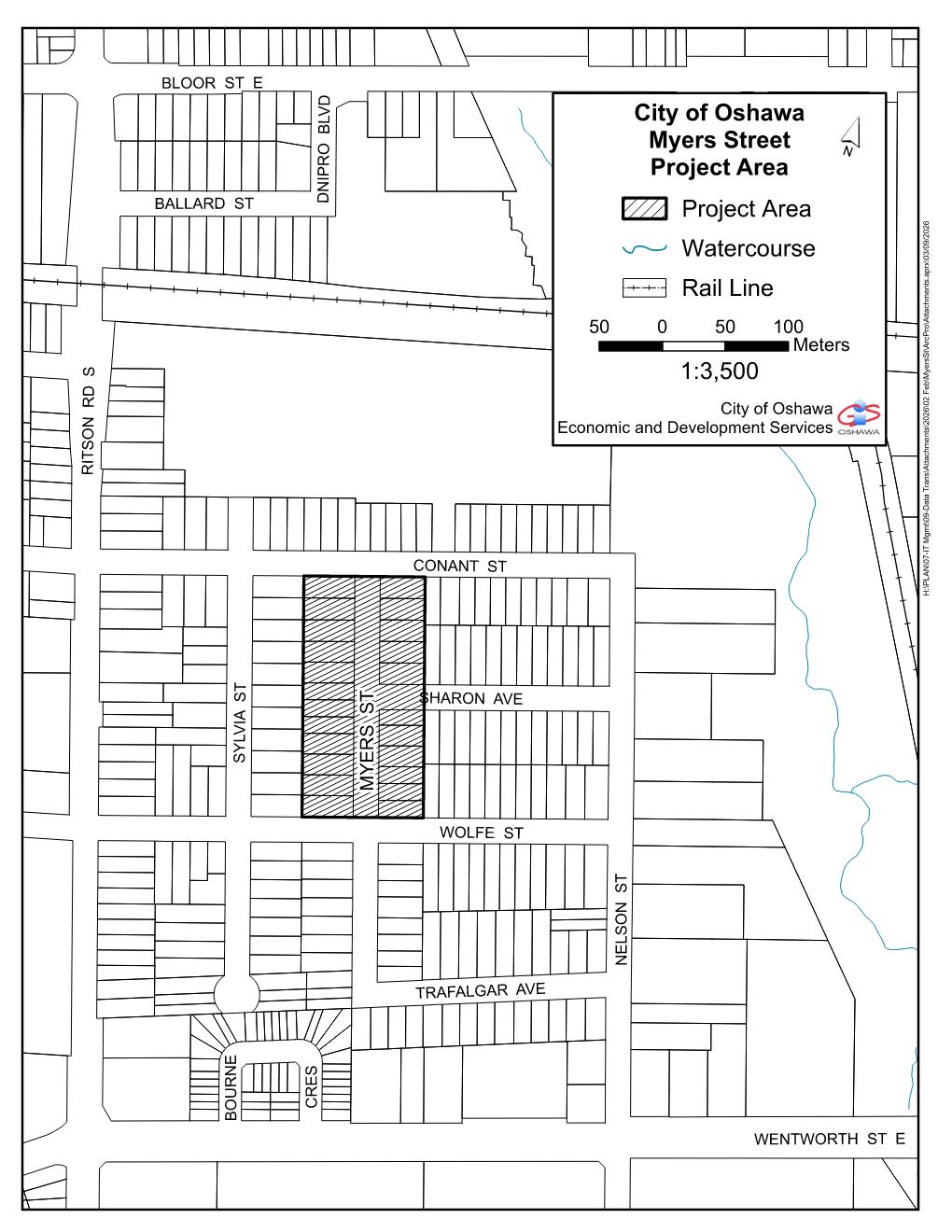 Myers St. project area