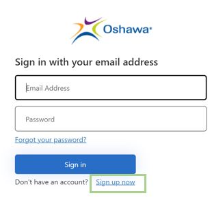 Highlight of the sign up now link