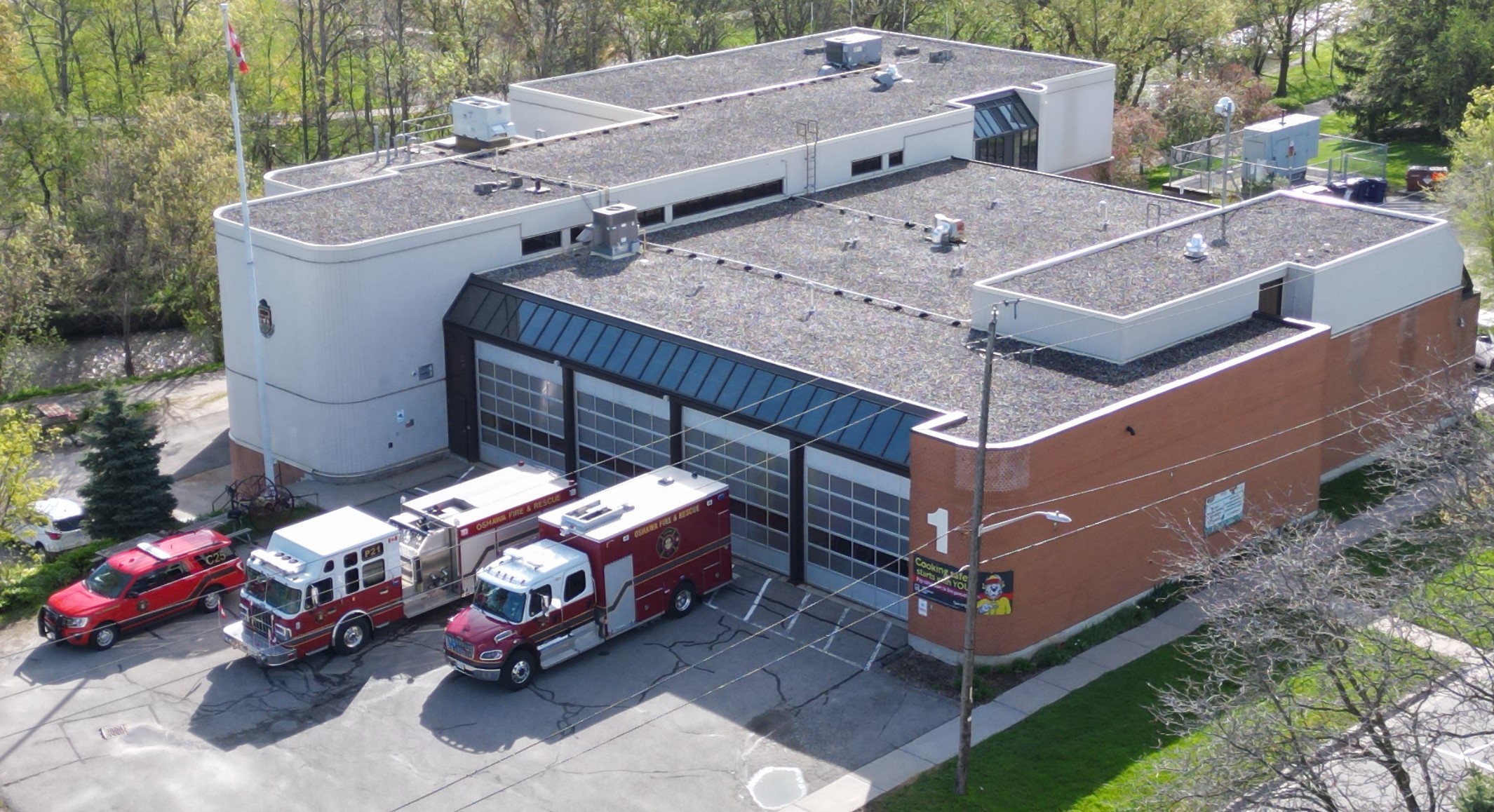 Aerial view of Fire Station 1