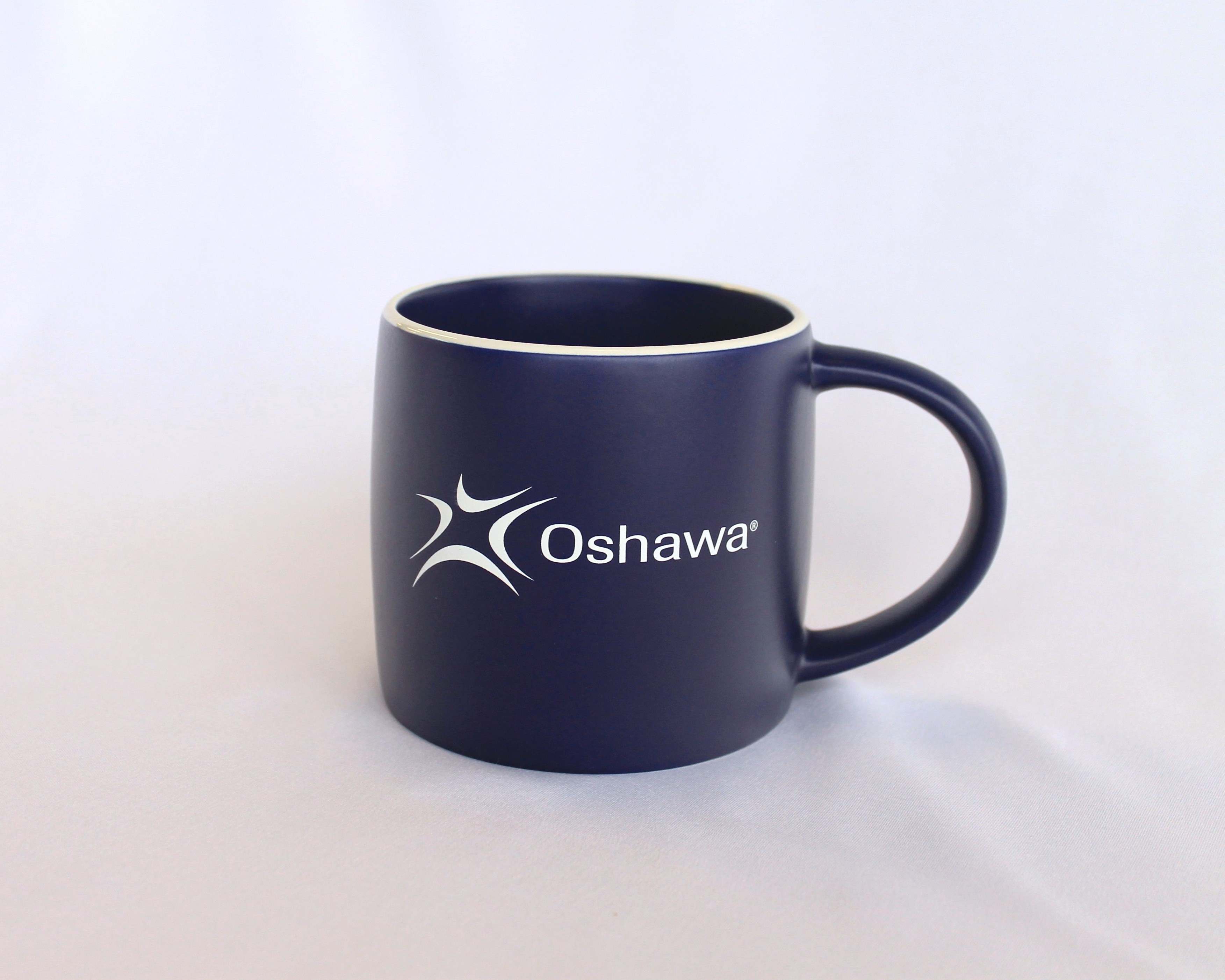 blue mug with City of Oshawa logo